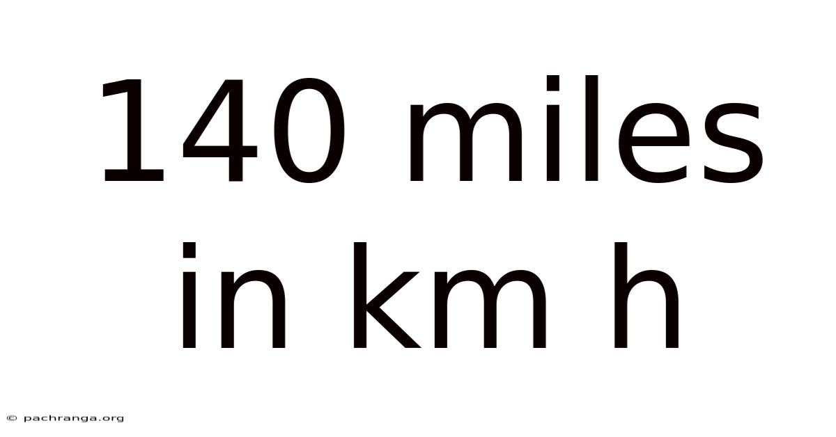 140 Miles In Km H