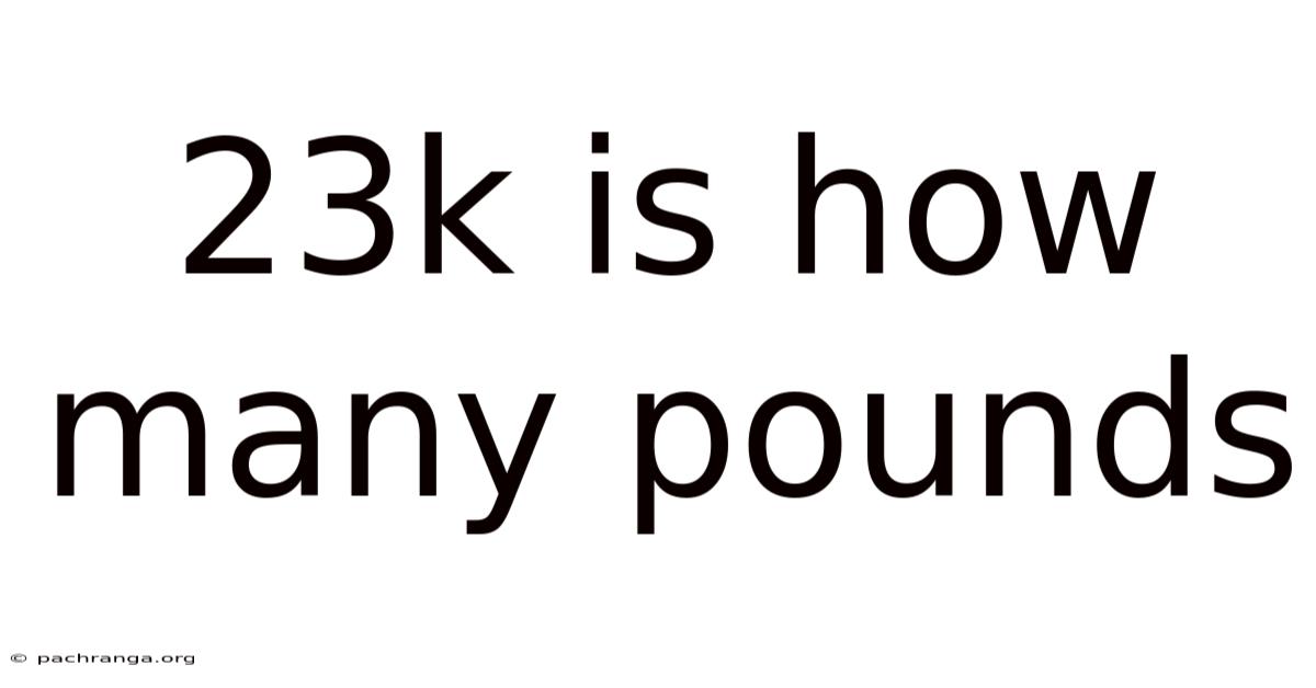 23k Is How Many Pounds