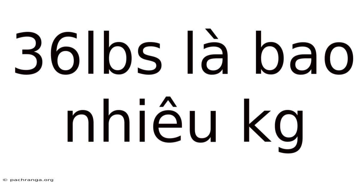 36lbs Là Bao Nhiêu Kg