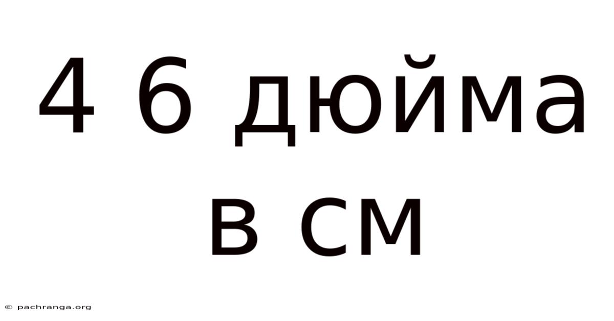 4 6 Дюйма В См