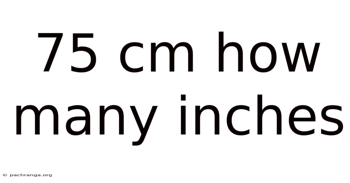 75 Cm How Many Inches