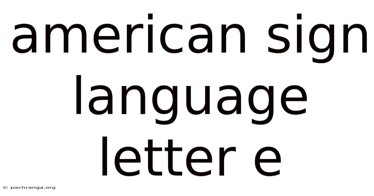 American Sign Language Letter E