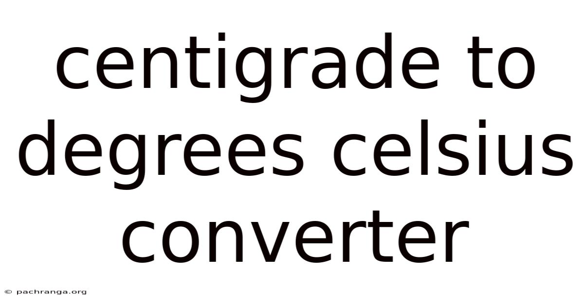 Centigrade To Degrees Celsius Converter
