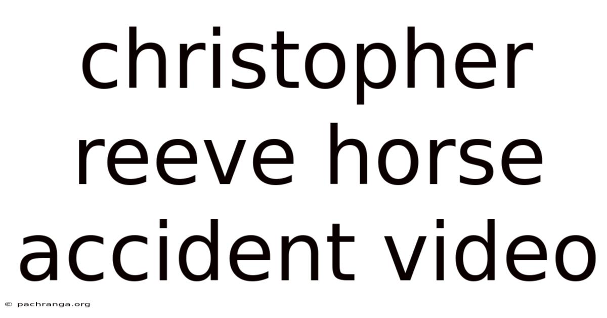 Christopher Reeve Horse Accident Video