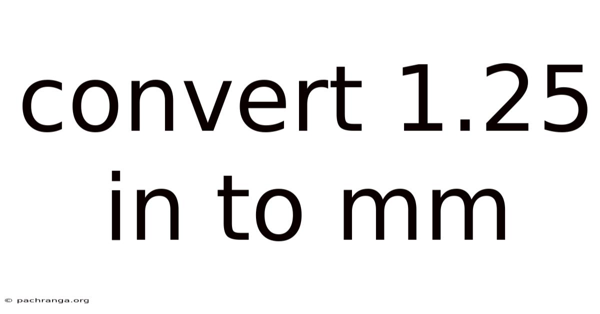 Convert 1.25 In To Mm