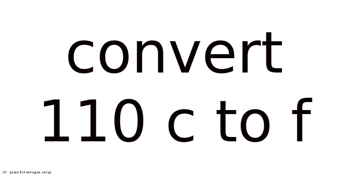 Convert 110 C To F