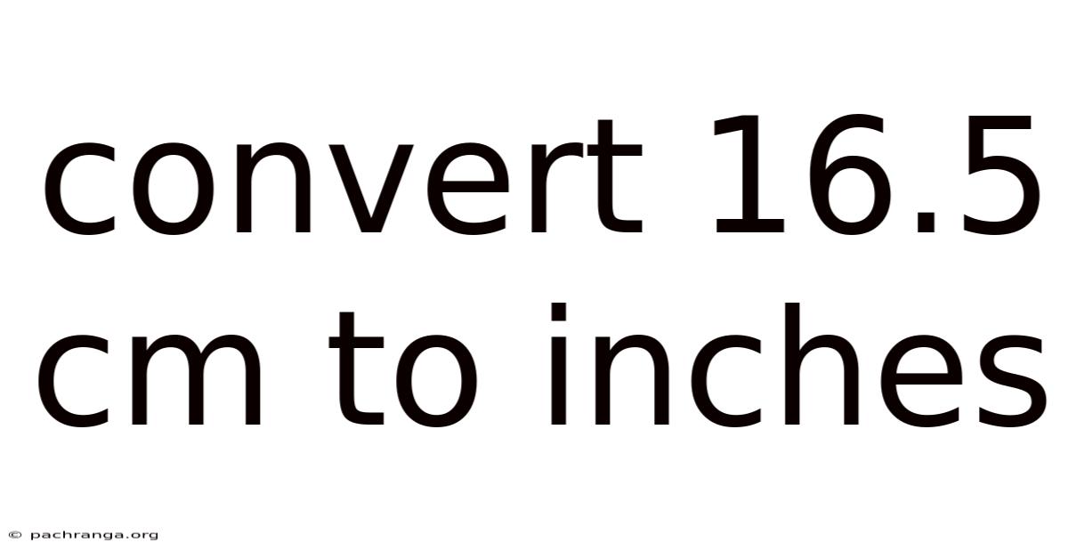 Convert 16.5 Cm To Inches