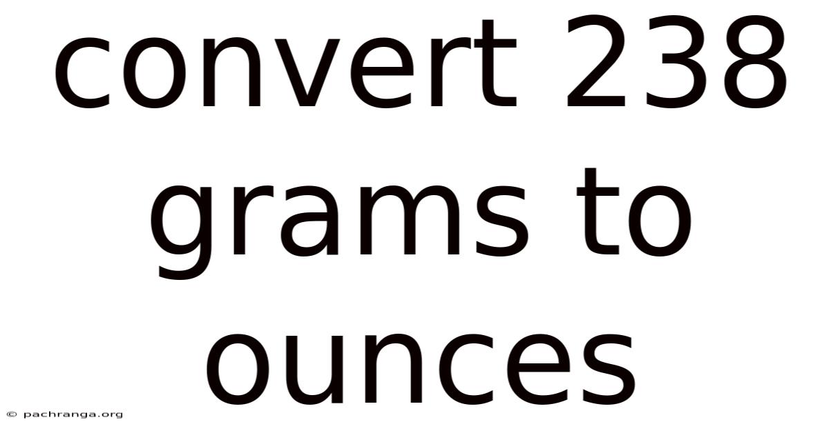 Convert 238 Grams To Ounces