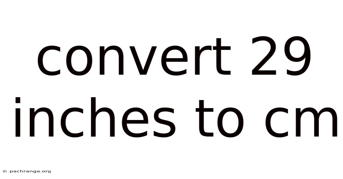 Convert 29 Inches To Cm