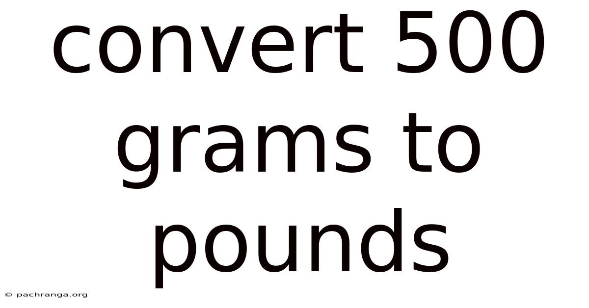 Convert 500 Grams To Pounds