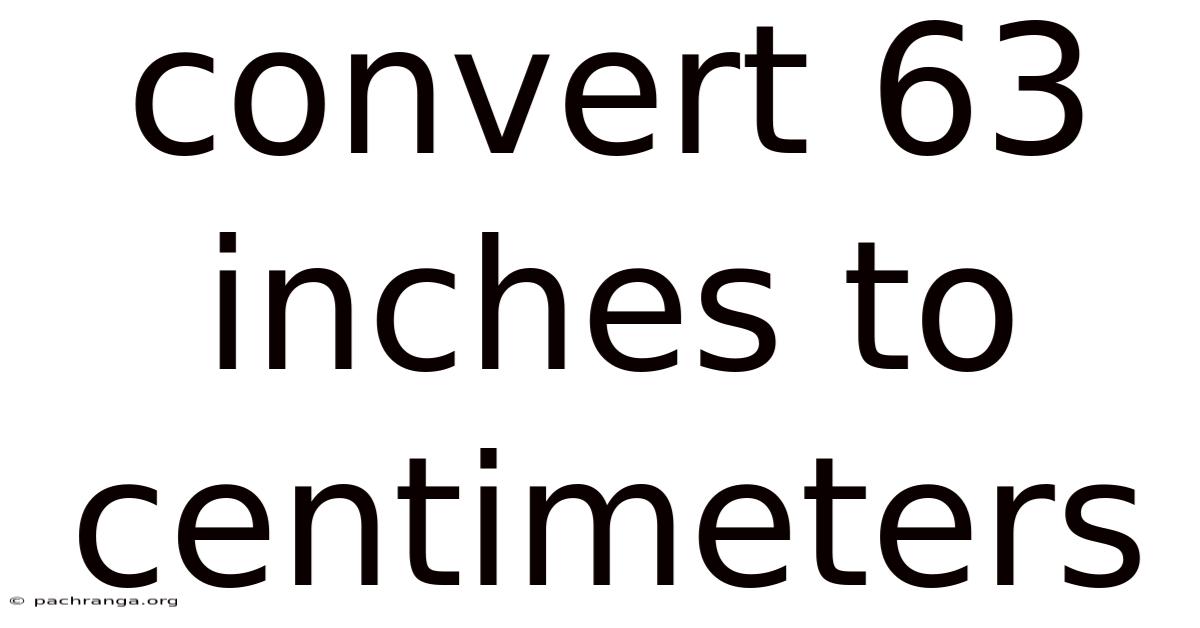 Convert 63 Inches To Centimeters