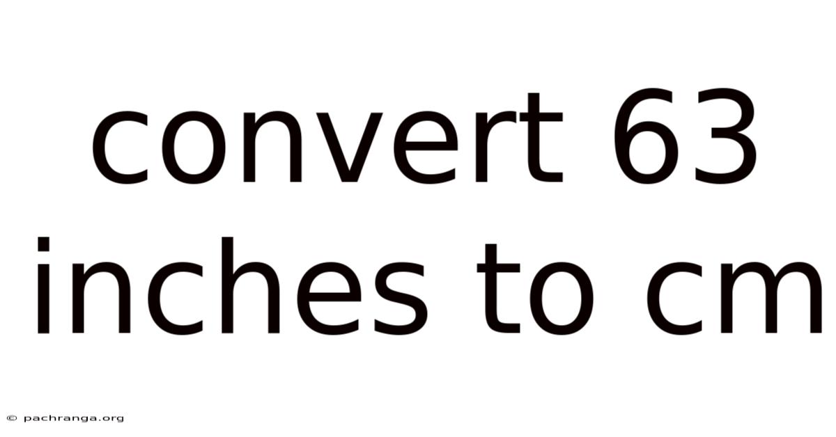 Convert 63 Inches To Cm