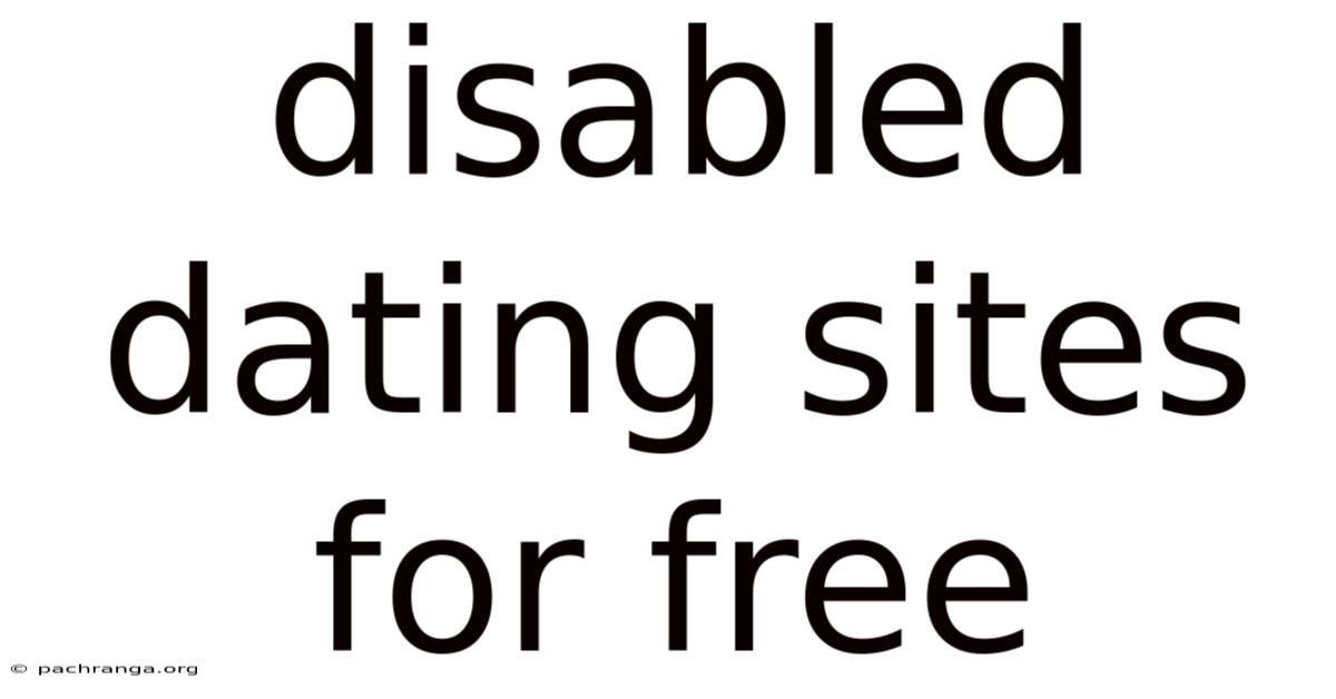Disabled Dating Sites For Free