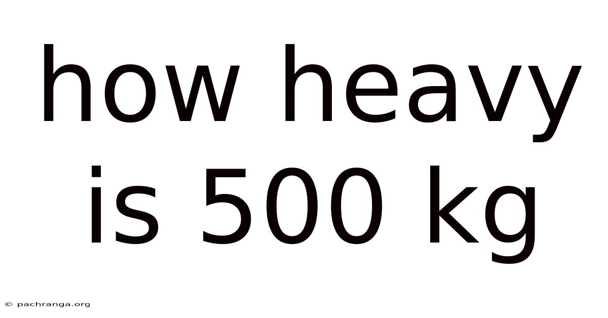 How Heavy Is 500 Kg