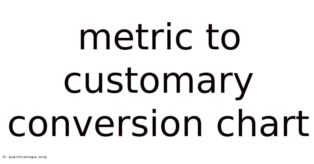Metric To Customary Conversion Chart