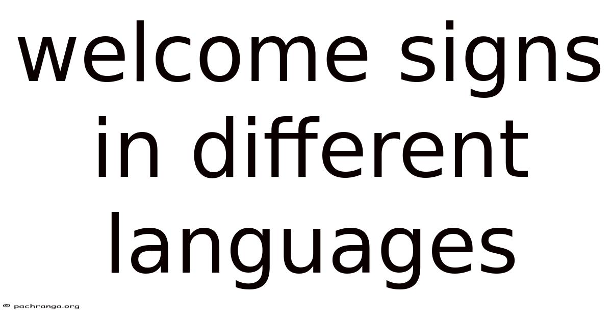 Welcome Signs In Different Languages