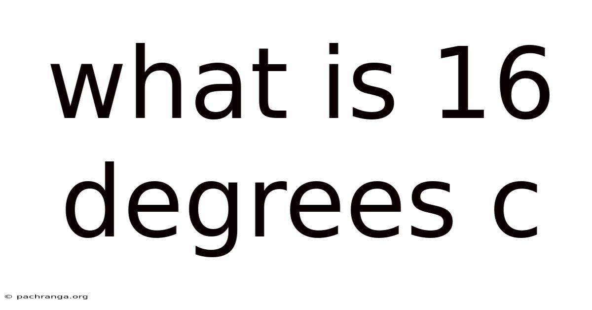 What Is 16 Degrees C